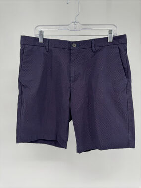 Michael Kors Men's Navy Burgundy Flat Front Shorts Waist 34